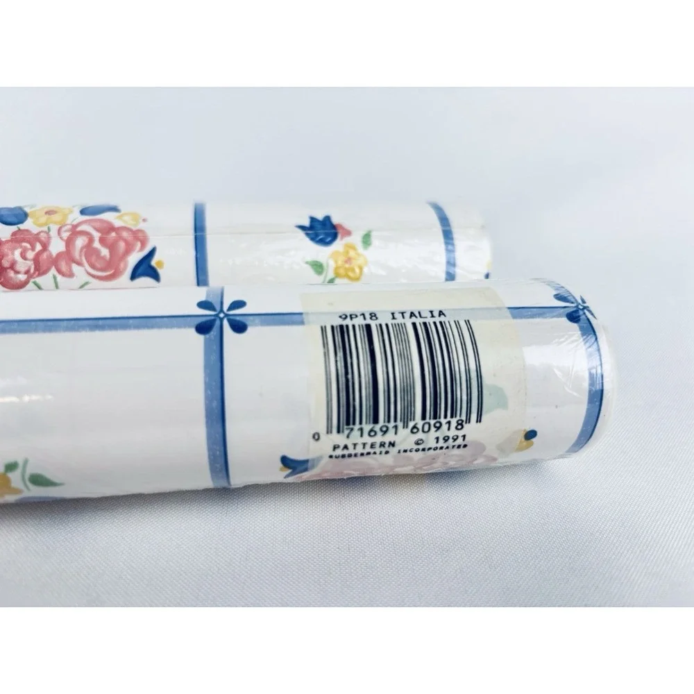 Vintage 90s Con-Tact Brand Contact Floral  Shelf Liner - Lot Of 2 Rubbermaid